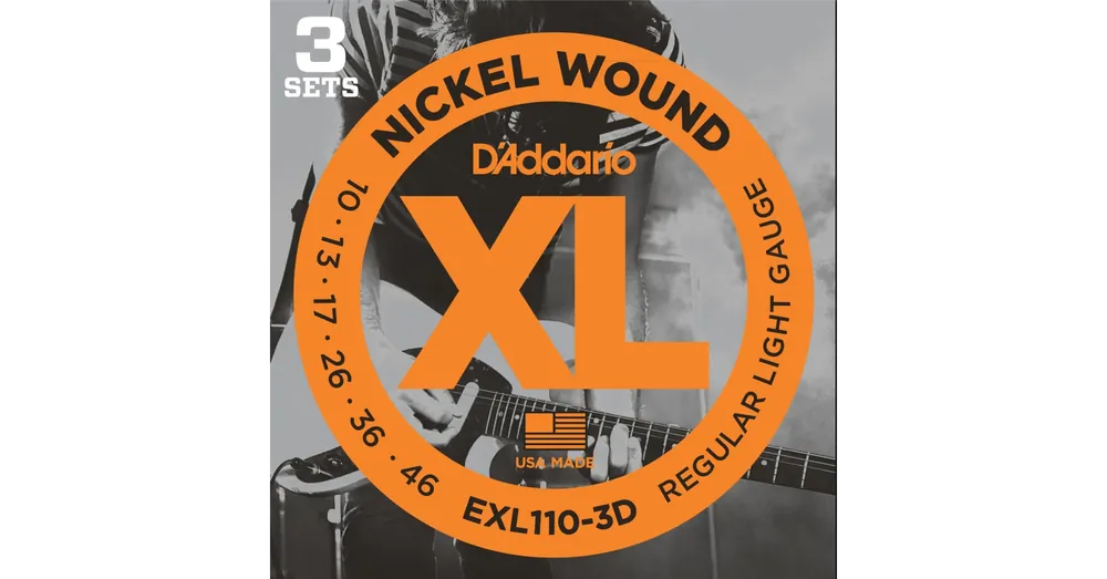 Korlátozott ajánlat D'Addario EXL110-3D gitárhúr elektromos gitárhoz XL Nickel Round Wound 3 szett 1 csomagban