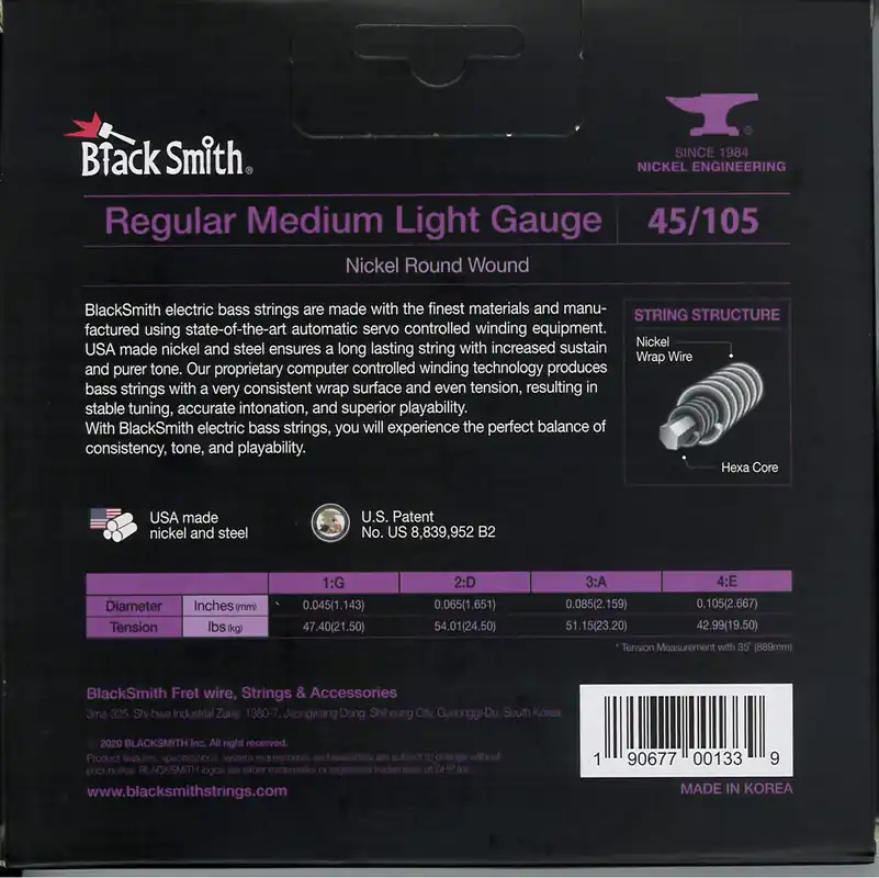 Kihagyhatatlan ajánlat BlackSmith NW-45105-4-35 Bass, Regular Medium Light, 35 col, 45-105 húr