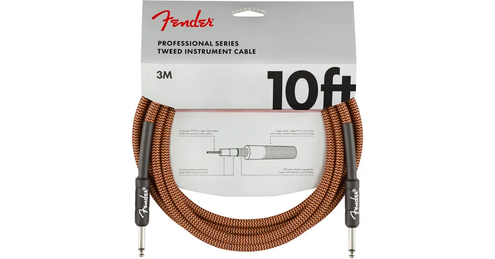 Különleges ajánlat Fender Professional Series 0990510011 Instrument Cable Orange/Black 3m