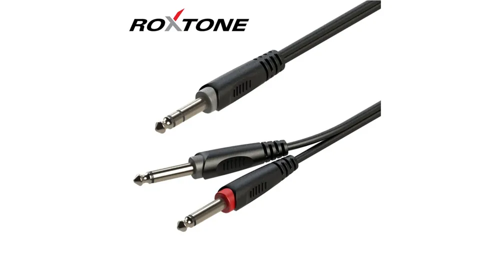 Expressz kézbesítés Roxtone RAYC100L3 6,3 Sztereó Jack – 2×6,3Monó Jack kábel, 3m