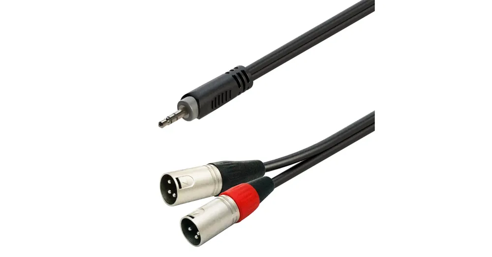 Soundsation GL-JSm2XM1 - Szimmetrikus Y-adapter kábel: 3.5mm Jack papa SZTEREO - 2xXLR 3pólusú papa / 1m Expressz szállítás