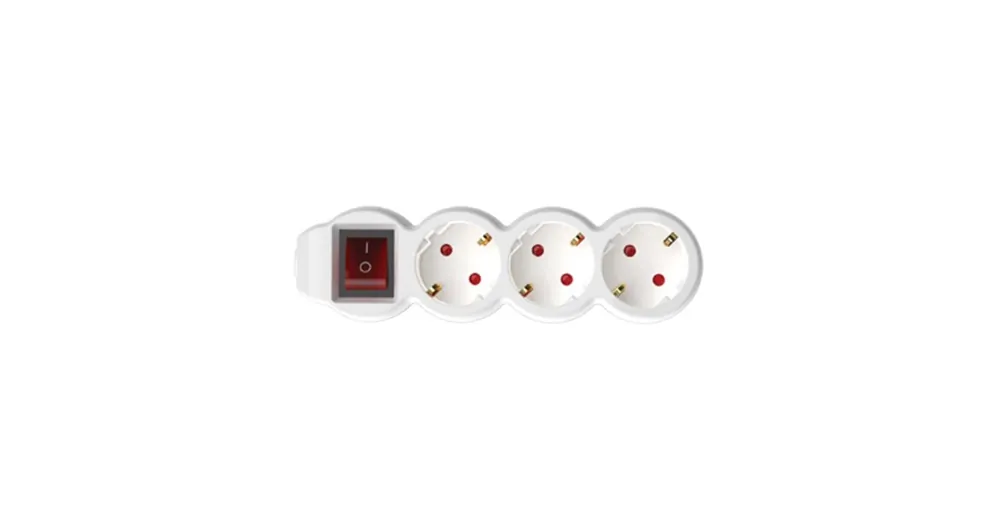 Home NV 3K-5/WH/1,5 hálózati elosztó H05VV-F 3G1,5 mm2 kábel, kétpólusú kapcsoló, IP20 kivitel, 3 védőérintkezős aljzat, max. 3500W, fehér 5m Kiárusítás