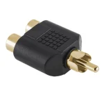 ZLA0307 RCA elosztó 1RCA dugó - 2RCA aljzat műanyag aranyozott Árengedmény