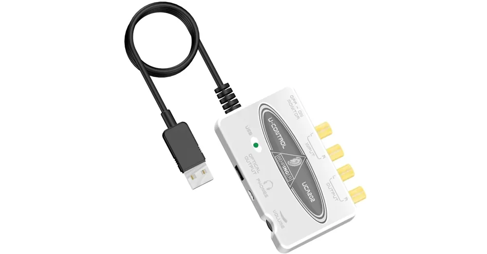 Legkelendőbb Behringer UCA 202 U-CONTROL Kompakt, ultra alacsony késéssel rendelkező 2 csatornás 2in/2out USB audio interfész