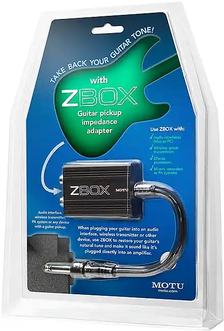MOTU ZBox gitár impedancia átalakító Árcsökkenés