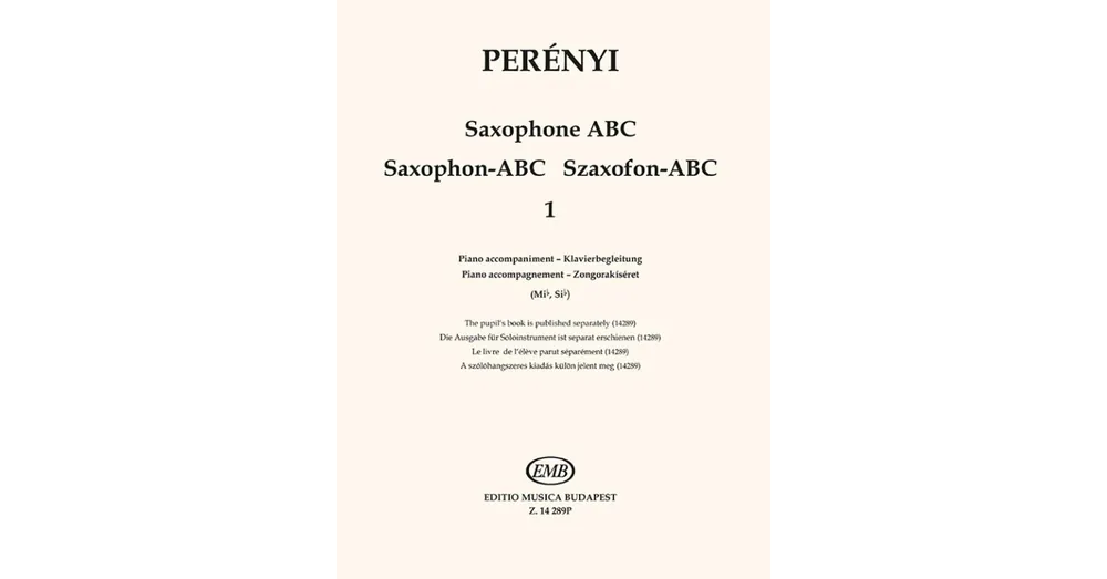 Exkluzív ajánlat Perényi Éva – Perényi Péter Szaxofon ABC1 Zongorakíséret (Mib, Sib) kotta