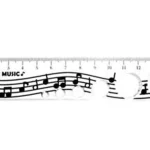 Vonalzó, 15 cm-es hangjegy mintás WEIHA1516 Zenei ajándéktárgy Kedvezmény