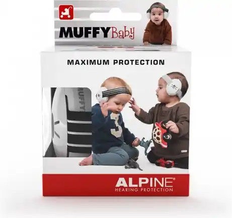 Alpine Muffy Baby fekete csecsemő hallásvédő/fülvédő tok Gyors szállítás
