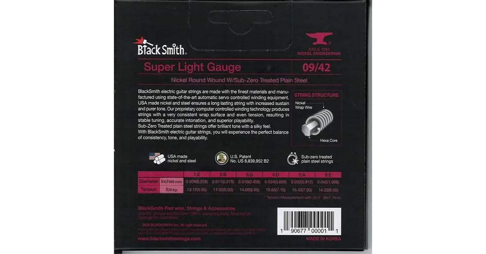 BlackSmith Electric, Super Light 09-42 húr Bestseller