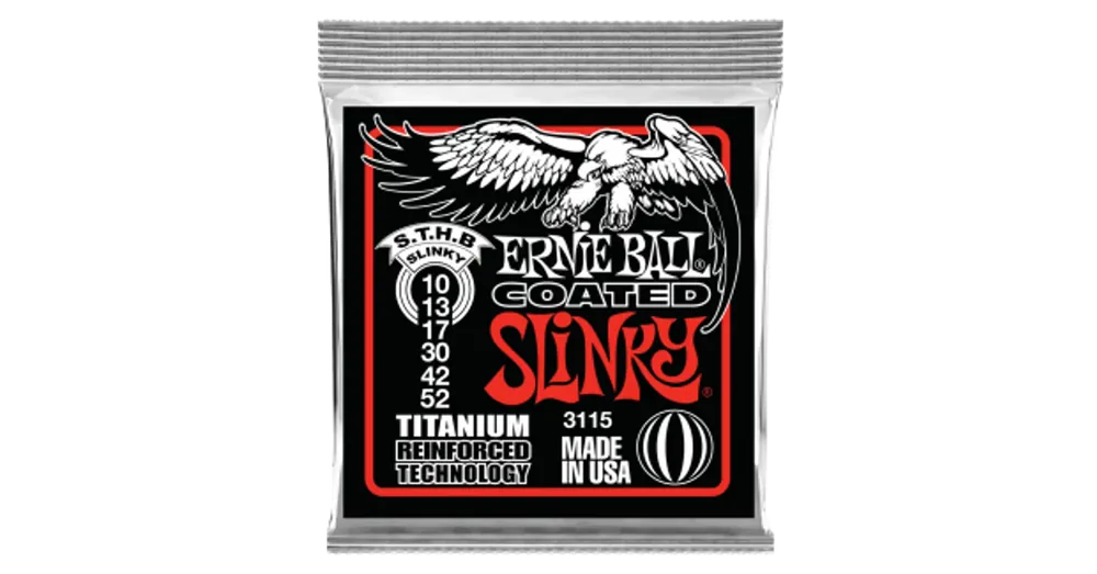 Legnépszerűbb Ernie Ball Coated - Titanium RPS Skinny Top Heavy Bottom Slinky 10-52