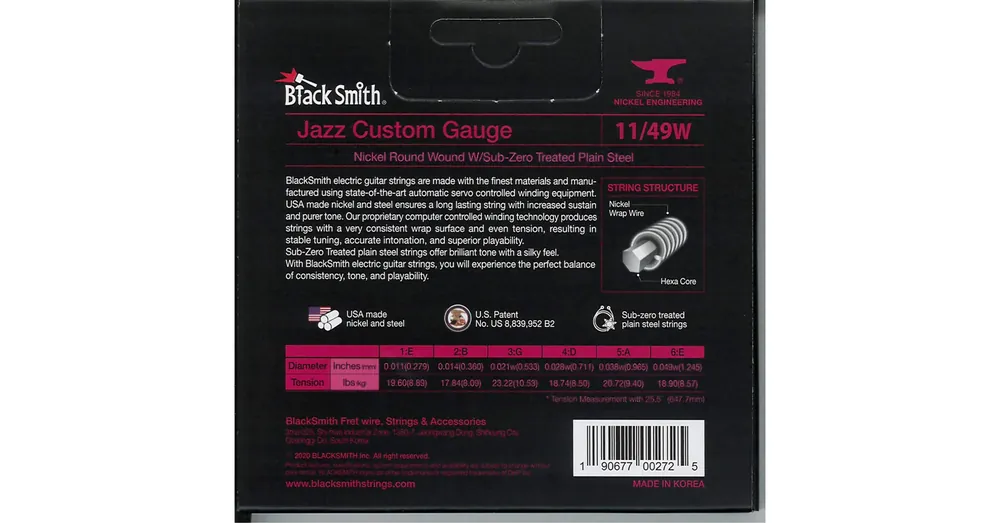 Végkiárusítás BlackSmith Electric, Jazz Custom 11-49W húr