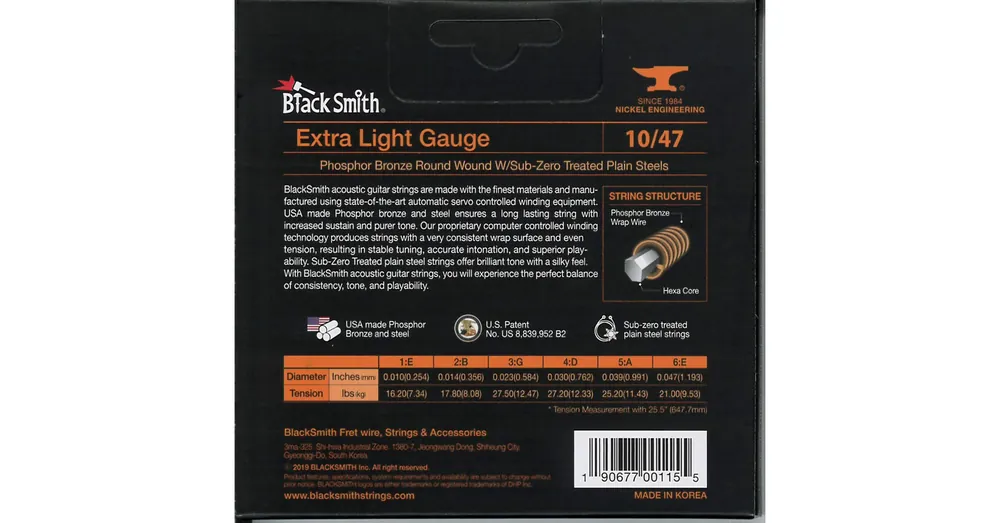BlackSmith Acoustic Phosphor Bronze, Extra Light 10-47 húr Azonnali szállítás