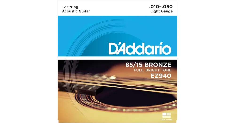 D'Addario EZ940 akusztikus gitár húrkészlet 12 húros 85/15, húrkészlet 10-50 great american bronze, lite Vedd meg most