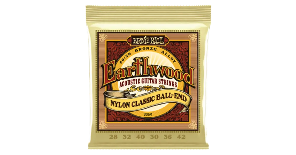 Kihagyhatatlan ajánlat Ernie Ball Earthwood Folk Nylon Clear&Gold Ball End