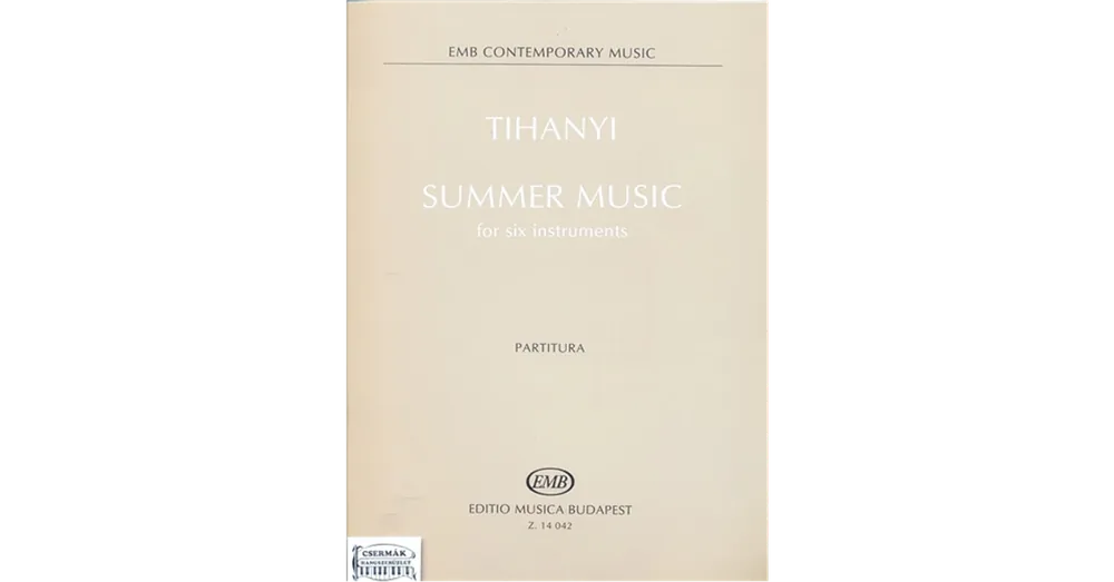 SUMMER MUSIC FOR SIX INSTRUMENTS.PARTITURA Alacsony ár
