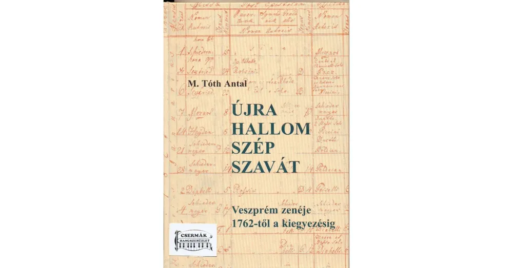 ÚJRA HALLOM SZÉP SZAVÁT.VESZPRÉM ZENÉJE 1762-TŐL A KIEGYEZÉSIG Outlet
