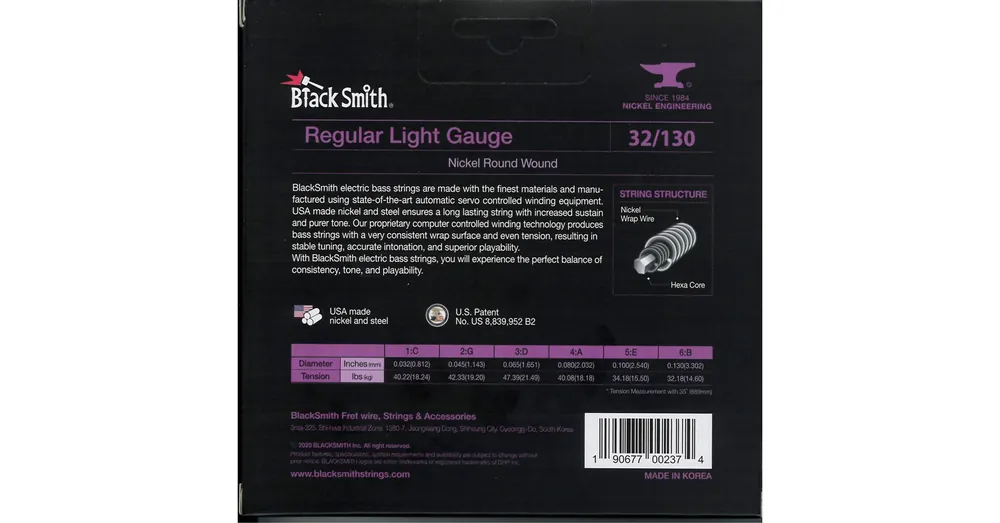 Árcsökkenés BlackSmith Bass, Regular Light, 35 col, 32-130 húr - 6 húros