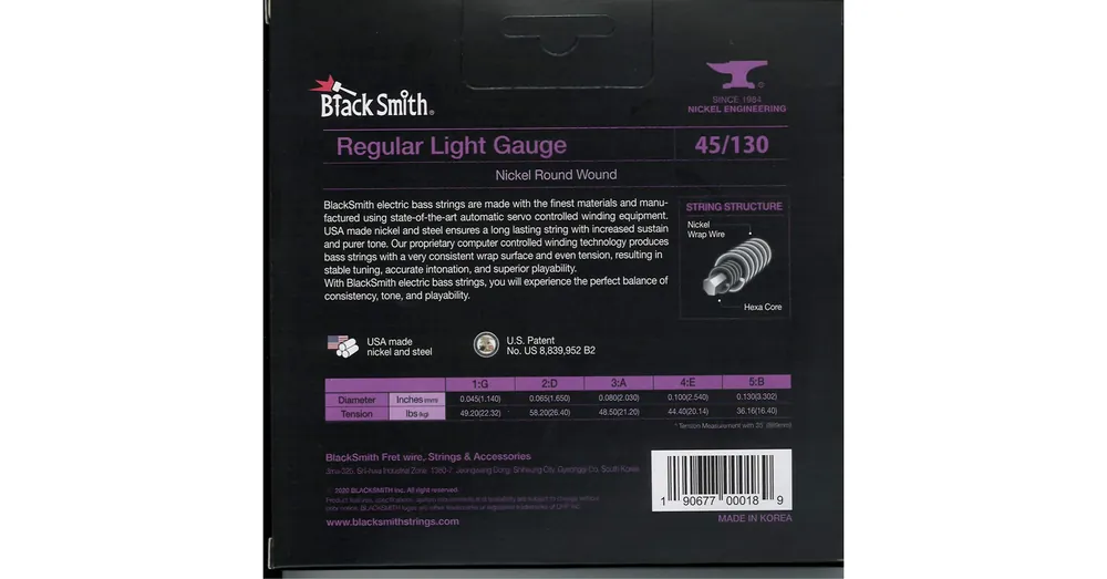 Alacsony ár BlackSmith Bass, Regular Light, 35 col, 45-130 húr - 5 húros