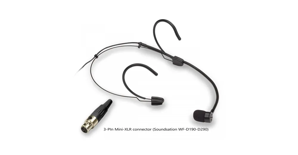 Végkiárusítás SOUNDSATION VISAGE-C01E BK - Cardioid headset mikrofon-3 tűs Mini-XLR, fekete (Soundsation WF-D190-D290-hez)