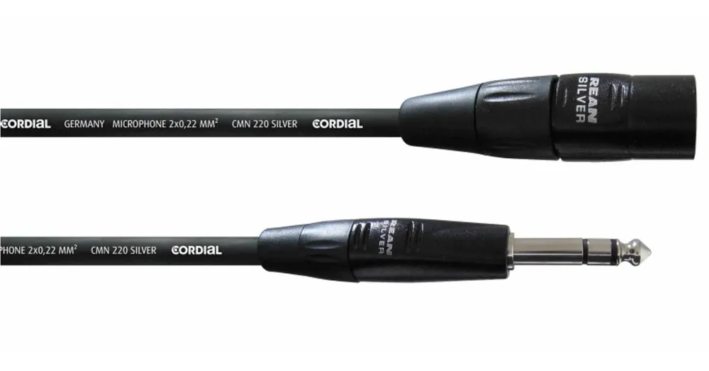 Cordial - CIM 3 MV REAN XLR Papa / Jack 6,3 mm szztereo 3 m fekete Expressz kézbesítés