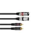 OMNITRONIC - Adaptercable 2xXLR(M)/2xRCA 1,5m bk Alacsony ár