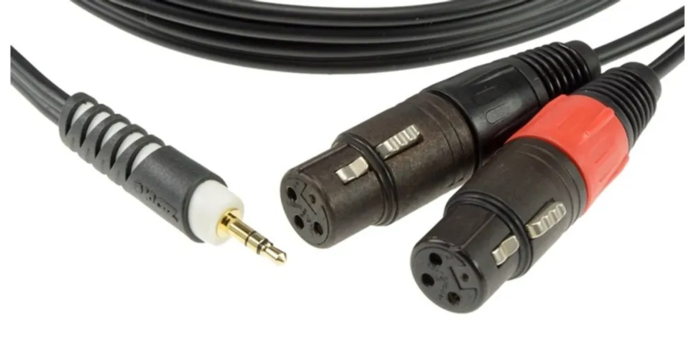 Biztonságos fizetés Klotz - Y kábel, JACK-XLR, 3 m – Klotz aranyozott 3,5/JACK3 - 2xAmphenol XLR3F csatlakozók, + PCU201-Z fekete kábel