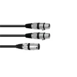 OMNITRONIC Adaptercable XLR(M)/2xXLR(F) 1.5m bk Expressz szállítás