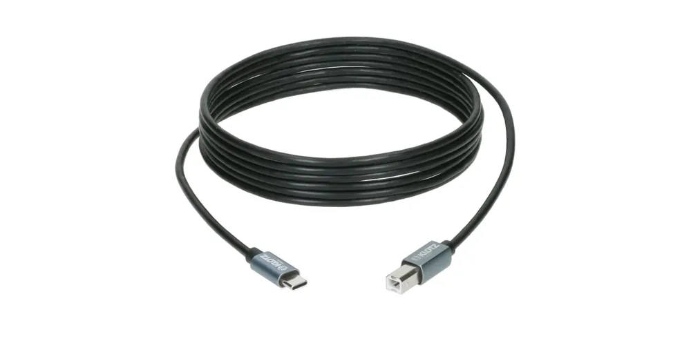 Újdonság Klotz - USB-CB-1.0 USB 2.0 nagysebességű kábel, USB-C/USB-B csatlakozókkal, 1 m