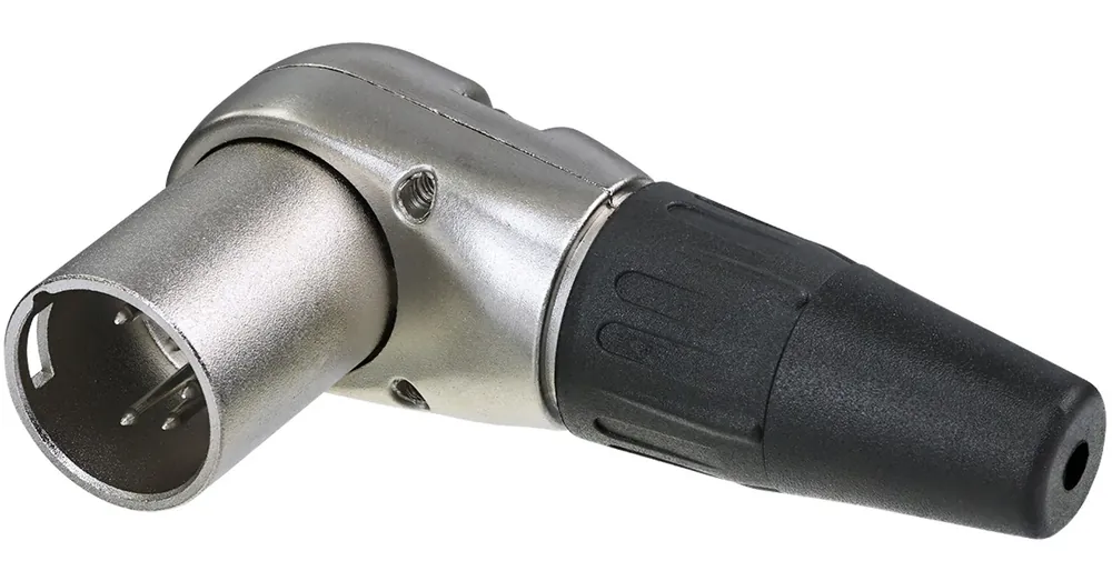 REAN 5P XLR derékszögű kábelcsatlakozó papa króm/ezüst érintkezők - ömlesztve csomagolt Kihagyhatatlan ajánlat