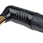 Akció REAN Mono 6,3mm JACK, derékszögű fekete ház, aranyozott érintkezők