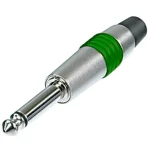 Rean NYS224C-5 1/4" Jack dugó, két pólusú, mono, öntött fém ház, zöld jelölőgyűrűvel Alacsony ár