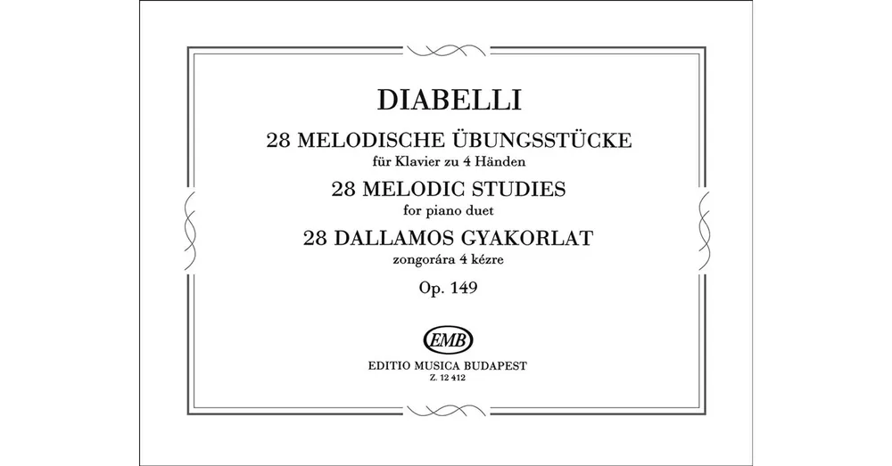 Diabelli, Anton, Chován Kálmán- 28 dallamos gyakorlat (öt hang terjedelemben zongorára, 4 kézre) Bestseller