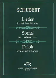 Franz Schubert:Dalok középfekvésű hangra- ének zongora Ingyenes szállítás