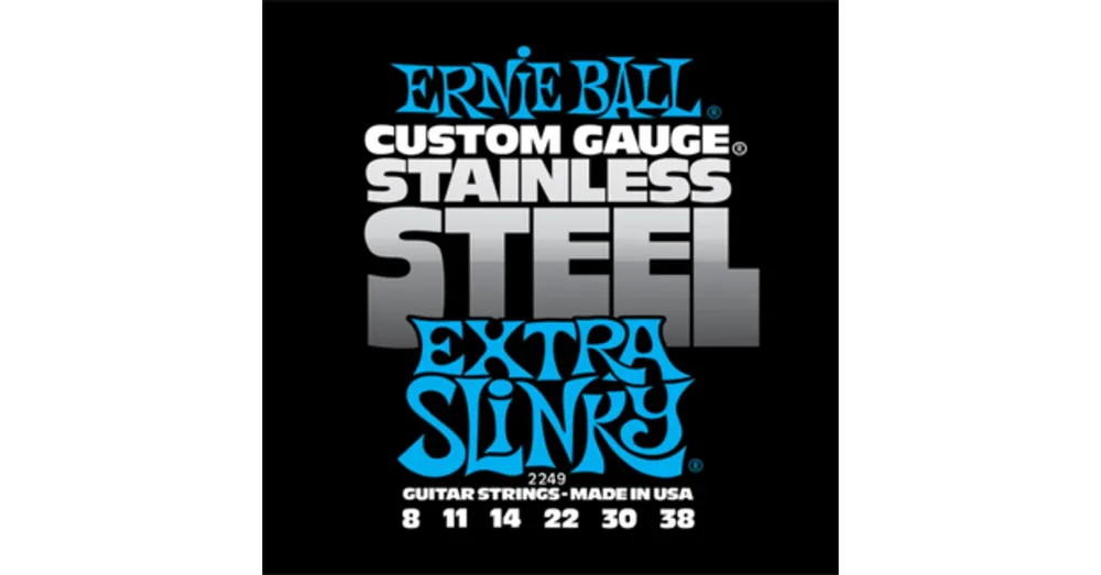 Ernie Ball - Stainless Steel Extra Slinky 8-38 Elektromos Gitárhúr készlet Expressz szállítás