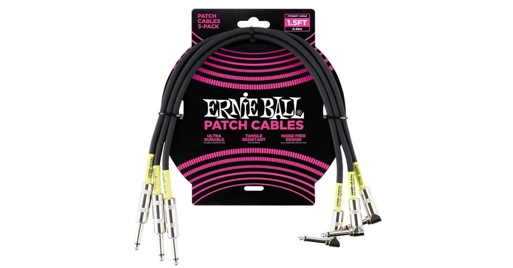 Azonnal elérhető Ernie Ball - Patch Kábel 46cm Fekete