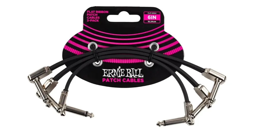 Ernie Ball - Flat Ribbon Patch kábel 15cm 3 pack fekete Olcsó