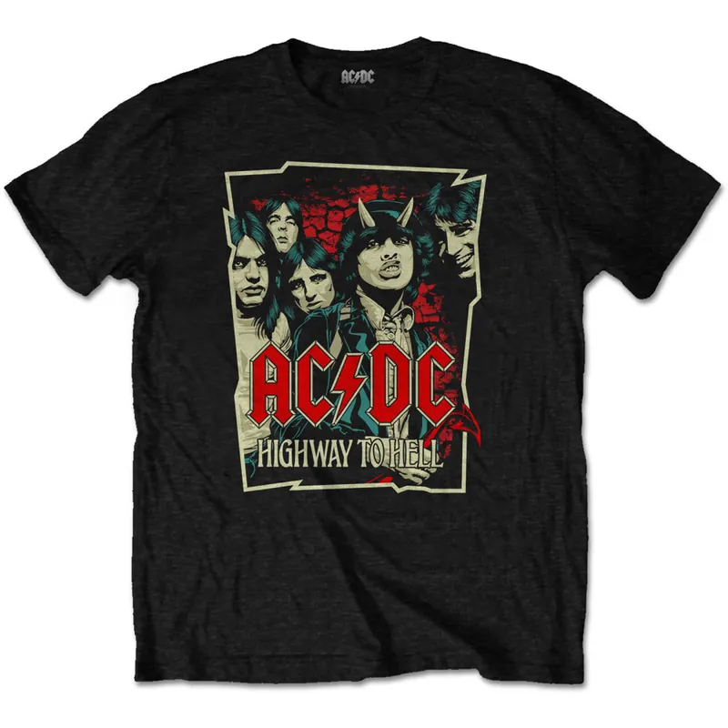 AC/DC HIGHWAY TO HELL SKETCH Unisex Póló Legkelendőbb