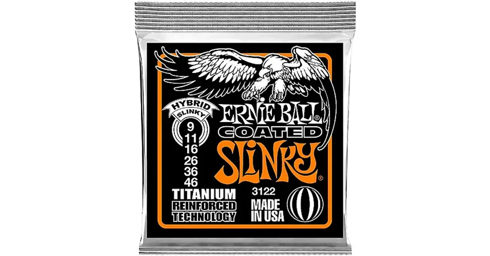 Nézd meg most Ernie Ball - Coated Titanium RPS Hybrid Slinky 9-46 Elektromos Gitárhúr készlet