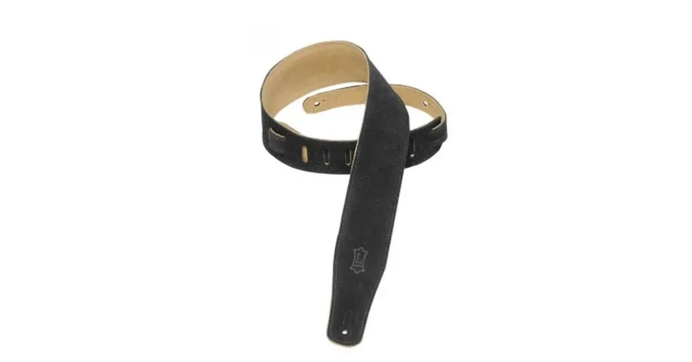 Akciós ár Levys - MS26 Suede Leather gitárheveder fekete