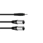 OMNITRONIC - Adapterkábel 3.5 Jack/2xXLR(M) 1.5m fekete Utolsó esély