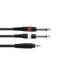 Omnitronic - 3.5 Jack/2xJack 1m bk Y-kábel Végkiárusítás