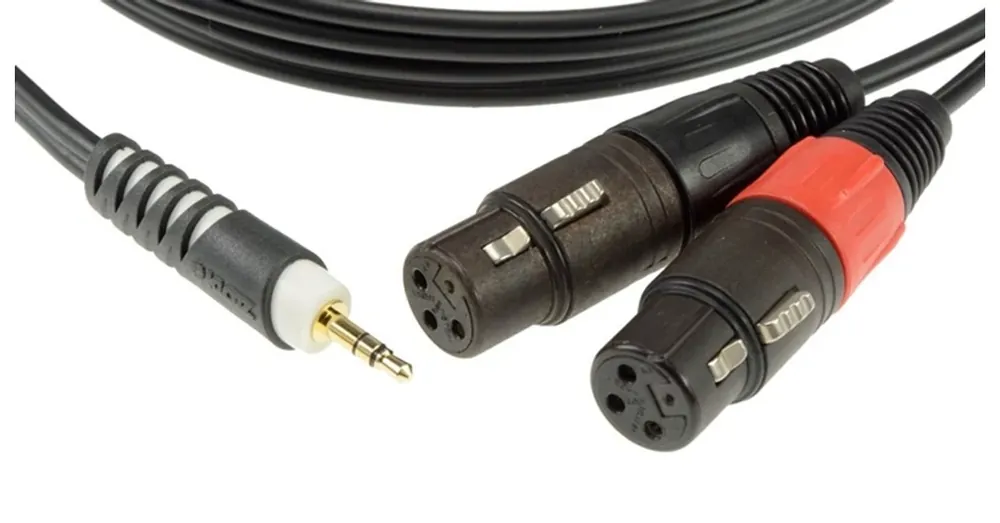 Klotz - Y kábel, JACK-XLR, 2 m – Klotz aranyozott 3,5/JACK3 - 2xAmphenol XLR3F csatlakozók, + PCU201-Z fekete kábel Különleges ajánlat